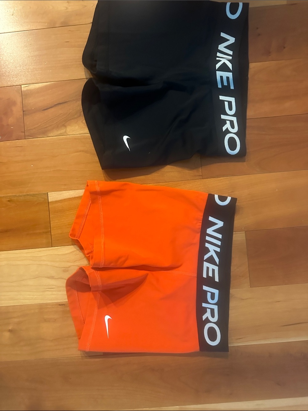 Nike Pro Women’s Athletic Shorts — Black & Bright Orange